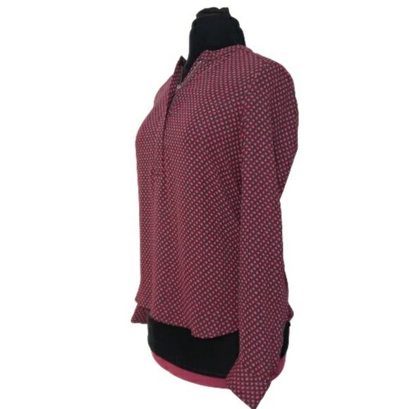Halogen Black & Pink Long Sleeve 1/4 Zip Front Top Small - Picture 4 of 12